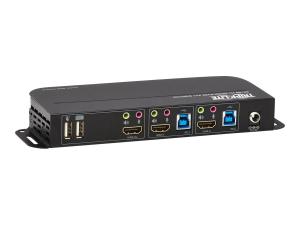 Tripp Lite HDMI KVM, 2-Port 4K 60Hz 4:4:4, HDR, HDCP 2.2 Support, IR Remote and USB Cables - Commutateur écran-clavier-souris/audio/USB - 2 x KVM / audio / USB - 1 utilisateur local - de bureau - B005-HUA2-K - Commutateurs KVM