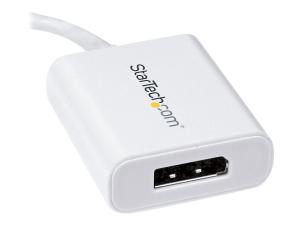 StarTech.com USB C DisplayPort - Adaptateur USB-C vers DP - 4K 60 Hz - Convertisseur USB Type-C - M/F - Blanc (CDP2DPW) - Adaptateur vidéo externe - USB-C - DisplayPort - blanc - CDP2DPW - Adaptateurs vidéo grand public