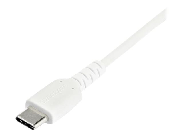 StarTech.com Câble de Chargement 1m USB A vers USB C - Cordon USB 2.0 vers USB-C à Charge/Synchronisation Rapides - Gaine TPE en Fibre Aramide M/M 3A Blanc - Samsung S10/iPad Pro/Pixel (RUSB2AC1MW) - Câble USB - USB (M) droit pour 24 pin USB-C (M) droit - Thunderbolt 3 / USB 2.0 - 1 m - blanc - RUSB2AC1MW - Câbles USB