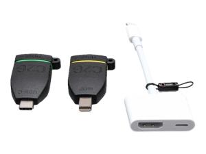 C2G Universal 4K HDMI Adapter Ring with Color Coded Mini DisplayPort, USB-C, and Lightning - Kit d'adaptateur vidéo - noir - support 4K - C2G29889 - Accessoires pour téléviseurs