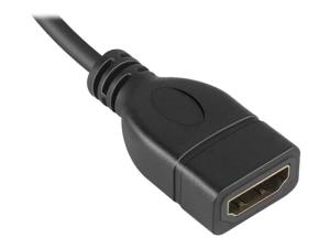 DLH - Adaptateur HDMI - HDMI femelle pour 19 pin micro HDMI Type D mâle - 16 cm - noir - support 1080 p 60 Hz - DY-TU4731 - Accessoires pour systèmes audio domestiques