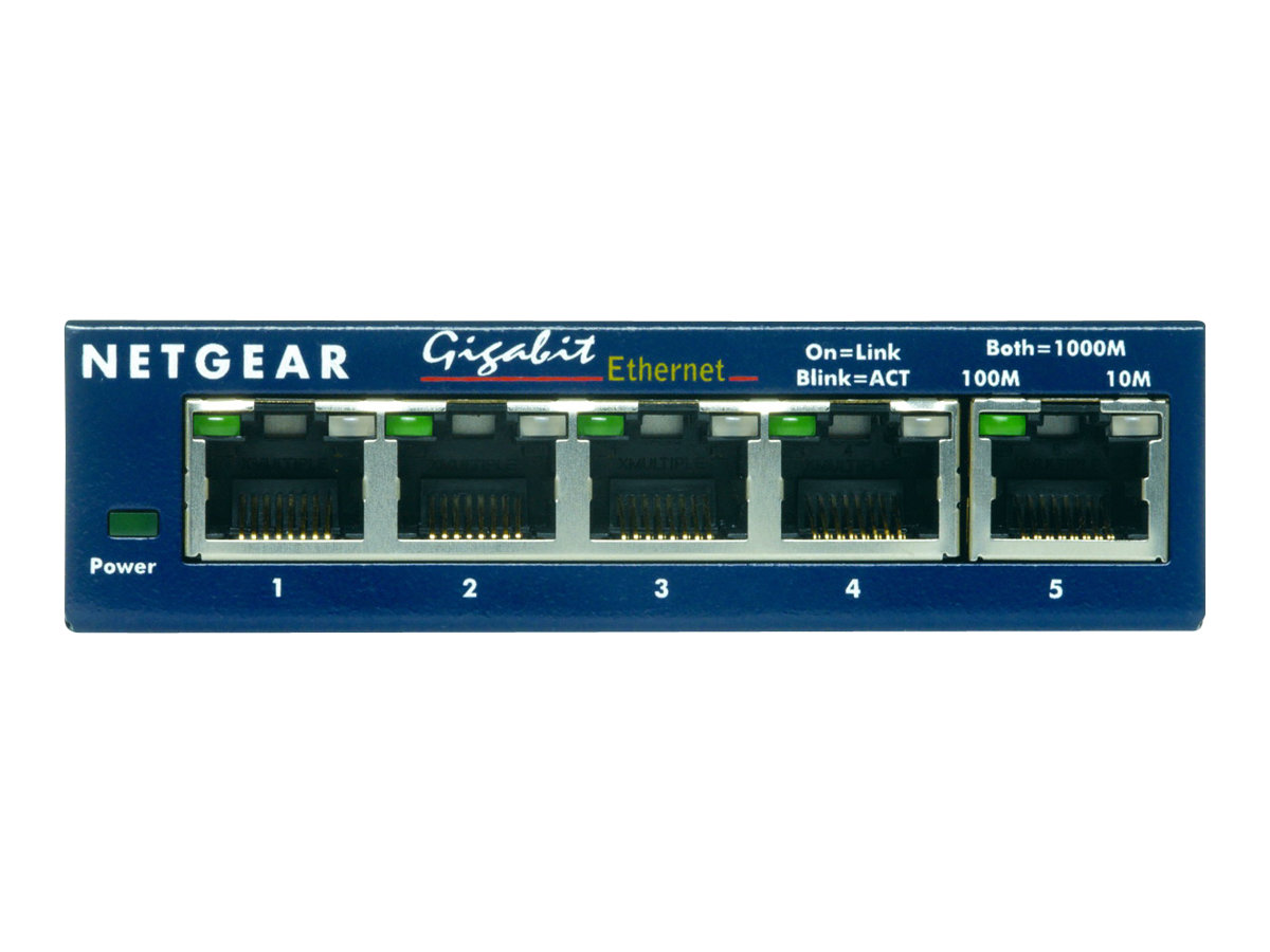 NETGEAR GS105 - Commutateur - 5 x 10/100/1000 - de bureau - GS105GE - Concentrateurs et commutateurs gigabit