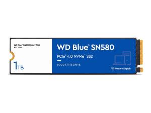WD Blue SN580 WDS100T3B0E - SSD - 1 To - interne - M.2 2280 - PCIe 4.0 x4 (NVMe) - WDS100T3B0E - Disques SSD