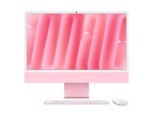 Apple iMac with 4.5K Retina display - Tout-en-un M4 jusqu'à - RAM 16 Go - SSD 512 Go - Apple M4 10-core - Gigabit Ethernet, IEEE 802.11ax (Wi-Fi 6E), Bluetooth 5.3 - macOS Sequoia 15.0 - moniteur : LED 24" 4480 x 2520 (4.5K) - clavier : Français - rose - MWV53FN/A - Ordinateurs de bureau