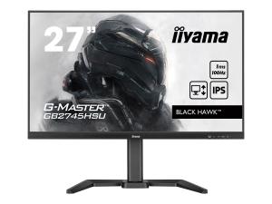 iiyama G-MASTER Black Hawk GB2745HSU-B1 - Écran LED - 27" - 1920 x 1080 Full HD (1080p) @ 100 Hz - IPS - 250 cd/m² - 1000:1 - 1 ms - HDMI, DisplayPort - haut-parleurs - noir mat - GB2745HSU-B1 - Écrans d'ordinateur