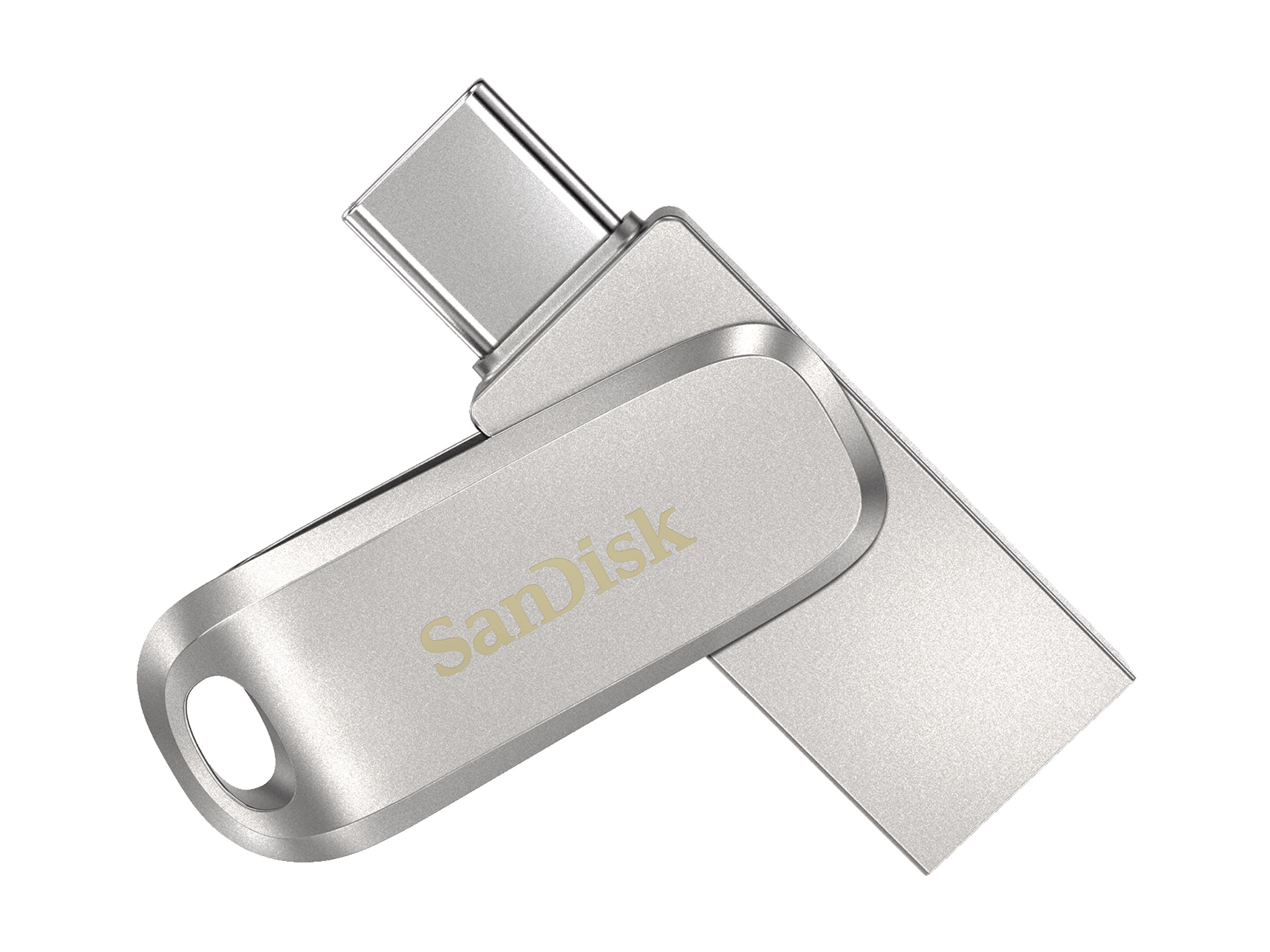 SanDisk Ultra Dual Drive Luxe - Clé USB - 256 Go - USB 3.1 Gen 1 / USB-C - argent - SDDDC4-256G-G46 - Lecteurs flash