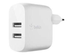 Belkin BOOST CHARGE - Adaptateur secteur - 24 Watt - QC 3.0 - 2 connecteurs de sortie (USB) - blanc - WCB002VFWH - Adaptateurs électriques et chargeurs