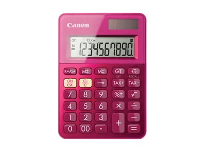 Canon LS-100K - Calculatrice de bureau - 10 chiffres - panneau solaire, pile - rose métallique - 0289C003 - Calculatrices