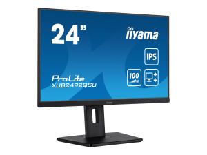 iiyama ProLite XUB2492QSU-B1 - Écran LED - 24" (23.8" visualisable) - 2560 x 1440 WQHD @ 100 Hz - IPS - 300 cd/m² - 1000:1 - 0.5 ms - HDMI, DisplayPort - haut-parleurs - noir, mat - XUB2492QSU-B1 - Écrans d'ordinateur