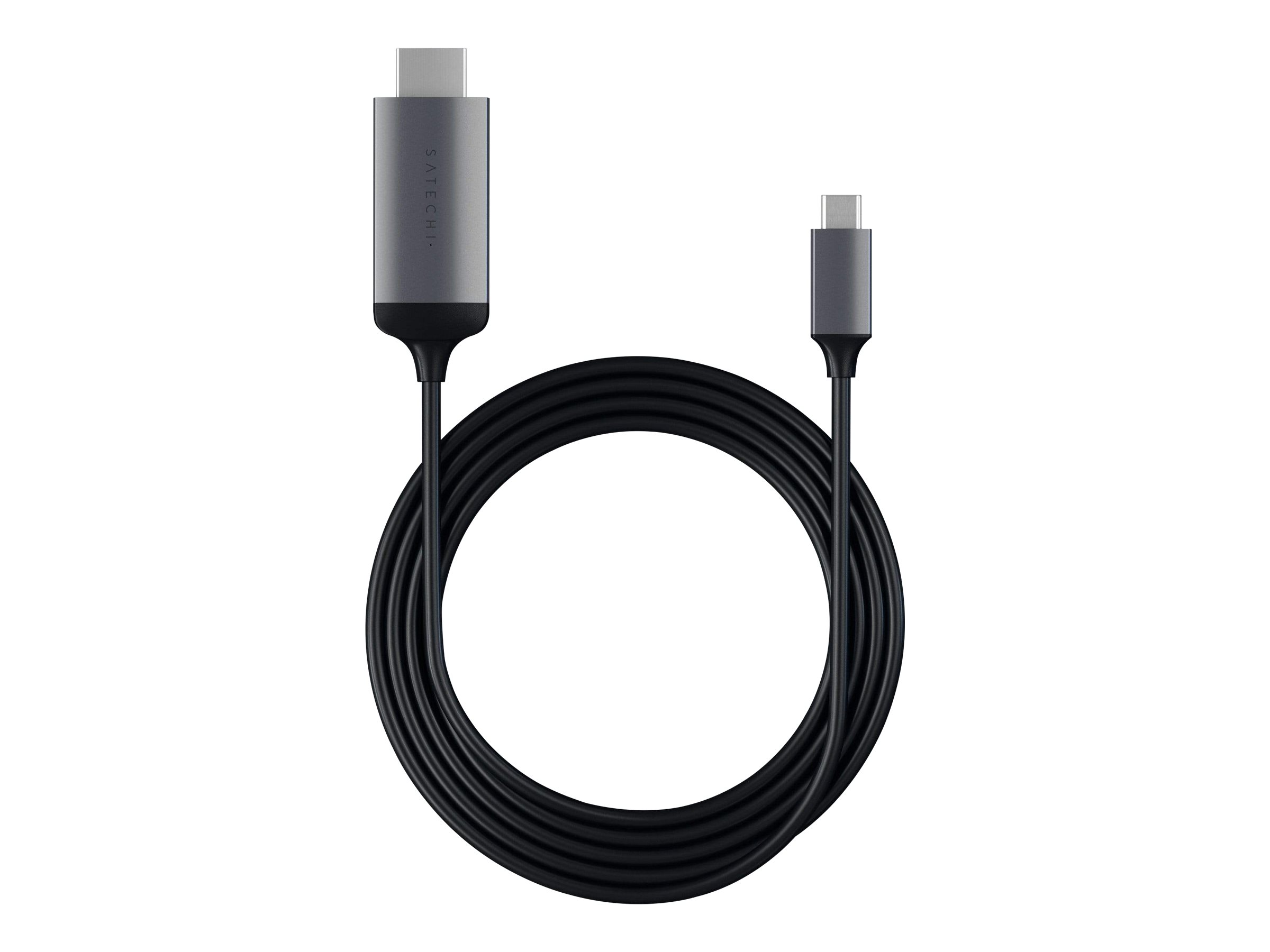 Satechi ST-CHDMIM - Câble vidéo/audio - 24 pin USB-C mâle pour HDMI mâle - 1.83 m - gris sidéral - support 4K - ST-CHDMIM - Câbles HDMI