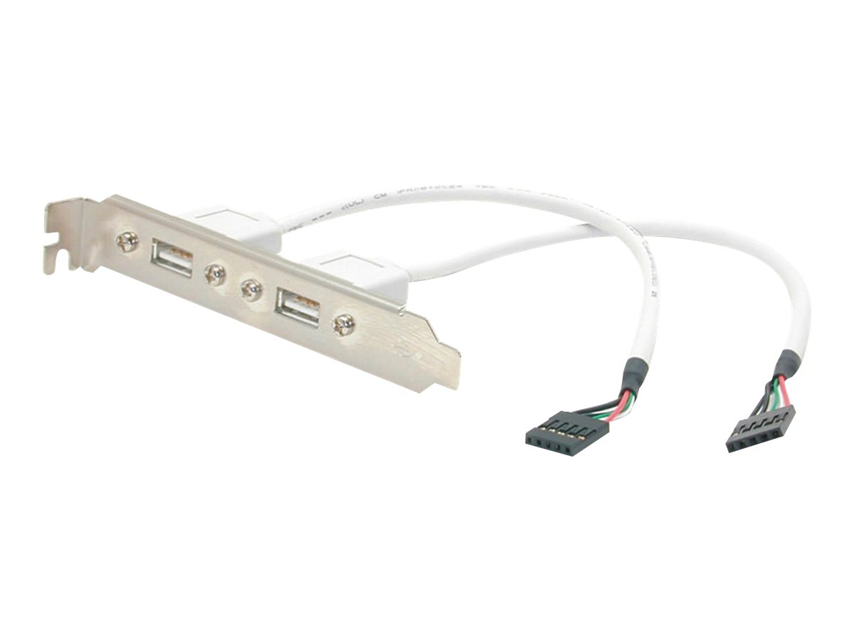 StarTech.com Câble adaptateur USB 2.0 IDC 5 broches vers plaque à 2 ports USB A - Faible encombrement - 2x IDC (F) - 2x USB 2.0 A (F) - Panneau USB - USB (F) pour connecteur en ligne 5 broches (F) - USBPLATELP - Câbles USB