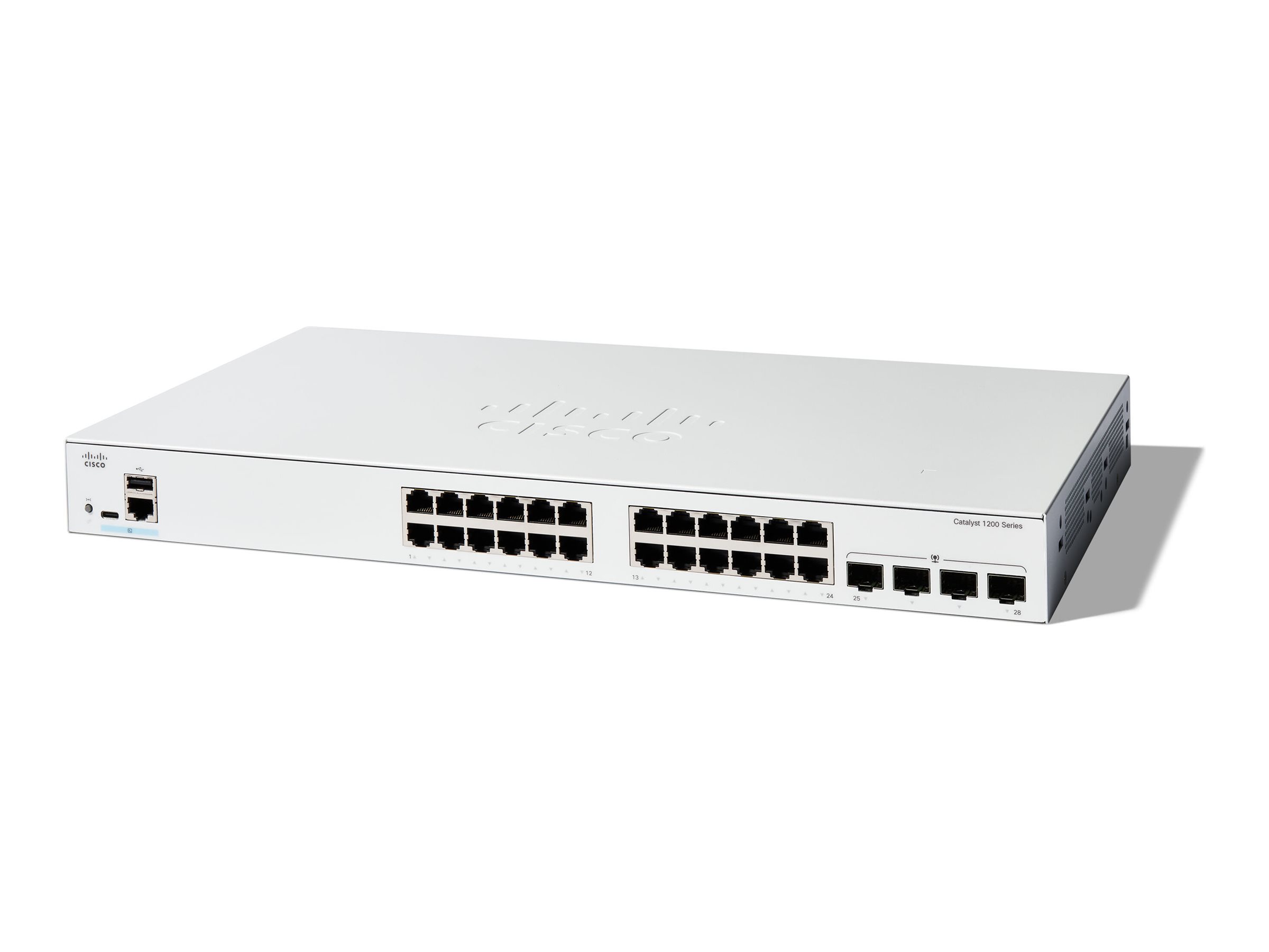 Cisco Catalyst 1200-24T-4G - Commutateur - C3 - intelligent - 24 x 10/100/1000 + 4 x Gigabit SFP - Montable sur rack - C1200-24T-4G - Concentrateurs et commutateurs gigabit