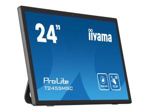 iiyama ProLite T2455MSC-B1 - Écran LED - 24" (23.8" visualisable) - écran tactile - 1920 x 1080 Full HD (1080p) - IPS - 400 cd/m² - 1000:1 - 5 ms - HDMI, DisplayPort, USB - haut-parleurs - noir mat - T2455MSC-B1 - Écrans d'ordinateur