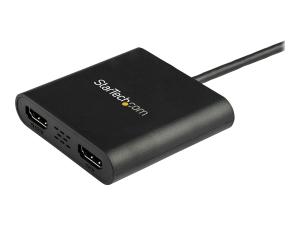 StarTech.com Adaptateur USB 3.0 vers double HDMI, 1x 4K 30Hz et 1x 1080p, carte vidéo et graphique externe, dongle adaptateur d'affichage double moniteur USB Type-A vers HDMI, prend en charge Windows uniquement, noir - Adaptateur USB vers double HDMI (USB32HD2) - Câble adaptateur - Conformité TAA - USB type A mâle pour HDMI femelle - 25 cm - noir - support 4K30Hz (3840 x 2160) - pour P/N: HDDVIMM3, HDMM12, HDMM15, HDMM1MP, HDMM2MP, HDMM3, HDMM3MP, HDMM50A, HDMM6, HDPMM50 - USB32HD2 - Câbles HDMI