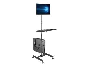 Eaton Tripp Lite Series Mobile Workstation with Monitor Mount - For 17" to 32" Displays, Height Adjustable - Chariot (attaches, clé, tapis de souris) - pour écran LCD/équipement PC - acier - noir - Taille d'écran : 17"-32" - DMCS1732S - Chariots