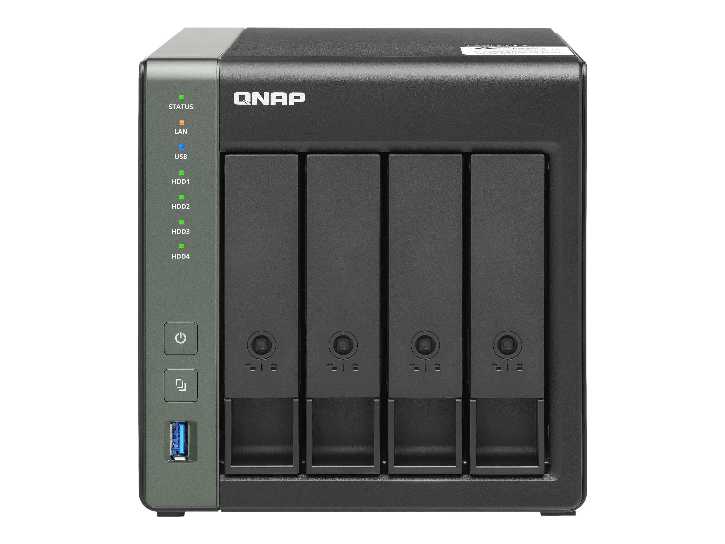 QNAP TS-431X3 - Serveur NAS - 4 Baies - SATA 6Gb/s - RAID RAID 0, 1, 5, 6, 10, JBOD, disque de réserve 5, 6 disques de secours, disque de réserve 10 - RAM 4 Go - Gigabit Ethernet / 2.5 Gigabit Ethernet / 10 Gigabit Ethernet - iSCSI support - TS-431X3-4G - NAS