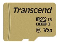 Transcend 500S - Carte mémoire flash (adaptateur microSDHC - SD inclus(e)) - 16 Go - Video Class V30 / UHS-I U3 / Class10 - micro SDHC - TS16GUSD500S - Cartes flash