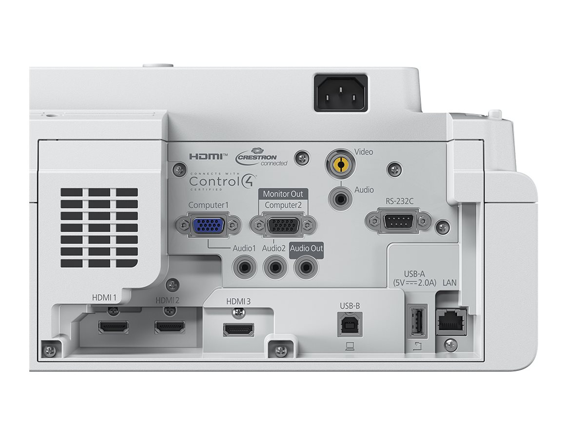 Epson EB-760W - Projecteur 3LCD - 4100 lumens (blanc) - 4100 lumens (couleur) - 16:10 - objectif à ultra courte focale - IEEE 802.11a/b/g/n/ac sans fil / LAN / Miracast - blanc - V11HA81080 - Projecteurs LCD