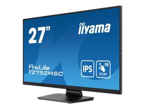 iiyama ProLite T2752MSC-B1 - Écran LED - 27" - écran tactile - 1920 x 1080 Full HD (1080p) @ 60 Hz - IPS - 400 cd/m² - 1000:1 - 5 ms - HDMI, DisplayPort - haut-parleurs - noir, mat - T2752MSC-B1 - Écrans d'ordinateur