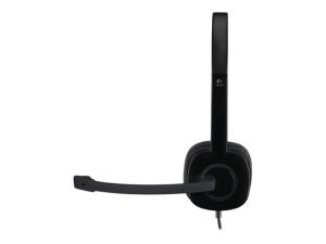 Logitech Stereo H151 - Micro-casque - sur-oreille - filaire - 981-000589 - Écouteurs