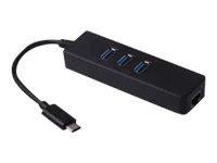 MCL Samar USB3C-125H3/C - Adaptateur réseau - USB-C - Gigabit Ethernet x 1 + USB-C 3.0 x 3 - USB3C-125H3/C - Cartes réseau