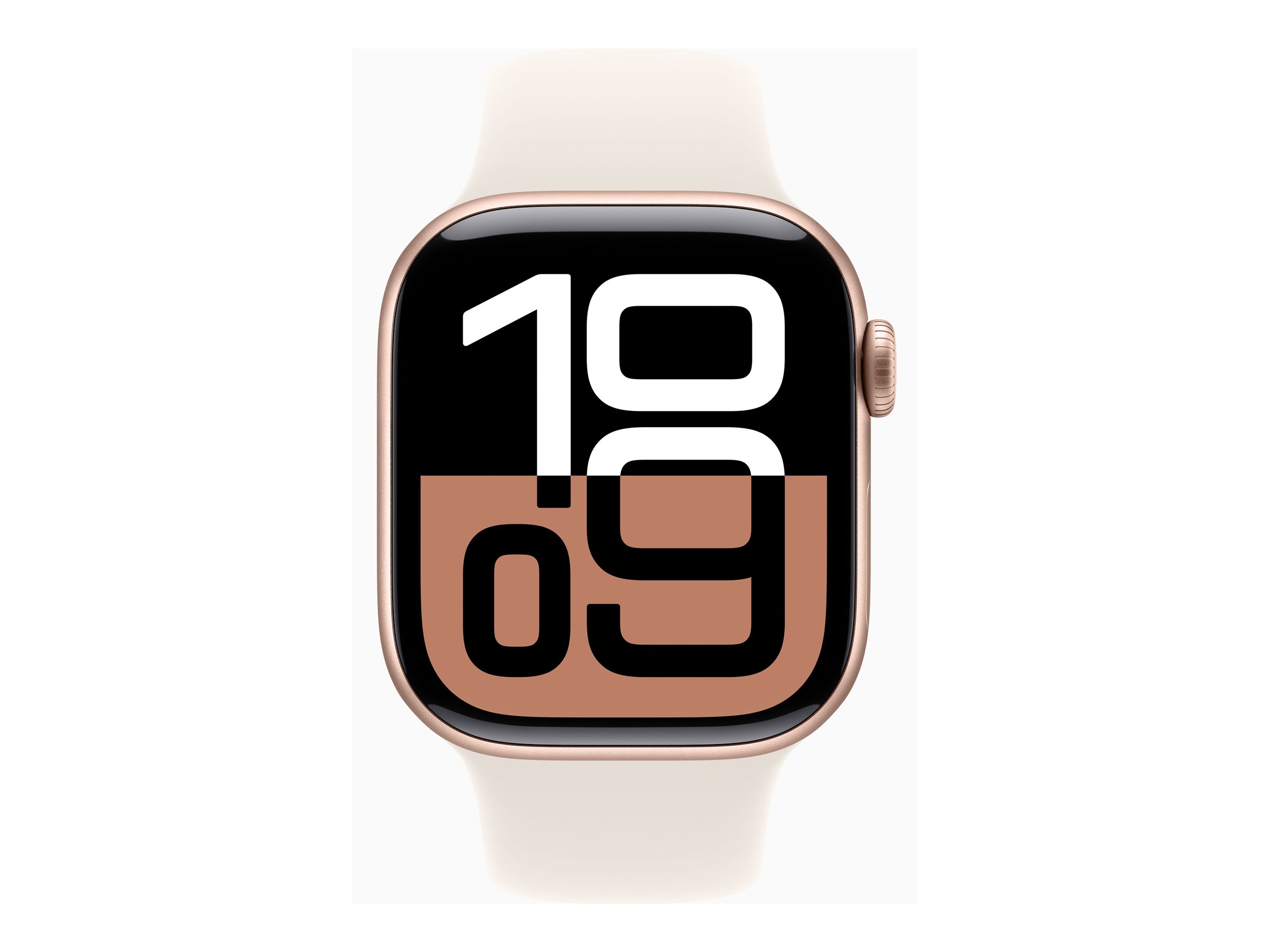 Apple Watch Series 10 (GPS) - 42 mm - aluminium rose or - montre intelligente avec bande sport - fluoroélastomère - blush léger - taille du bracelet : S/M - 64 Go - Wi-Fi 4, UWB, Bluetooth - 30 g - MWWH3QF/A - Montres intelligentes