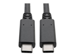 Eaton Tripp Lite Series USB-C Cable (M/M) - USB 3.2, Gen 2 (10 Gbps), 5A (100W) Rating, Thunderbolt 3 Compatible, 3 ft. (0.91 m) - Câble USB - 24 pin USB-C (M) pour 24 pin USB-C (M) - USB 3.1 Gen 2 - 20 V - 5 A - 91.4 cm - moulé - noir - U420-003-G2-5A - Câbles USB