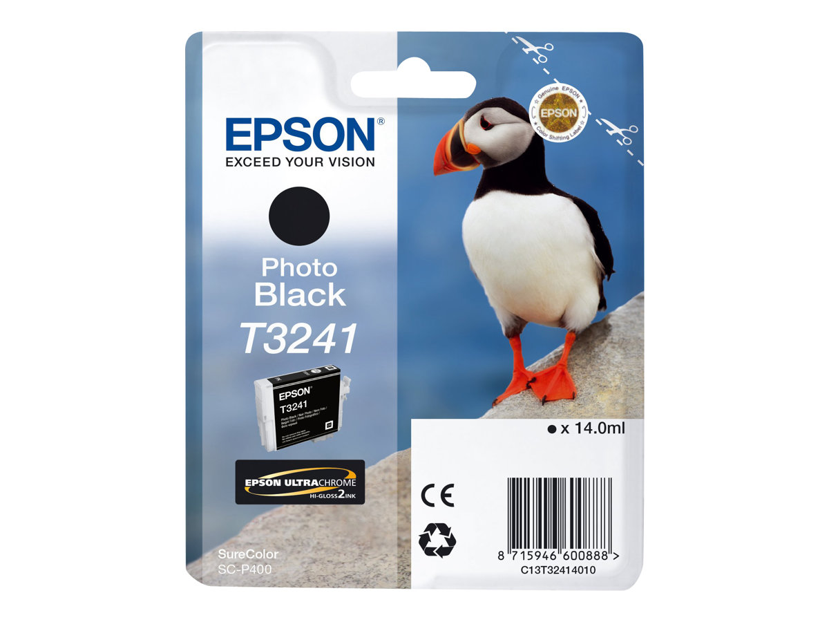 Epson T3241 - 14 ml - noir - original - cartouche d'encre - pour SureColor P400, SC-P400 - C13T32414010 - Cartouches d'imprimante
