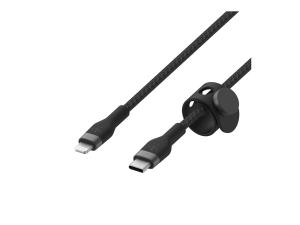 Belkin BOOST CHARGE - Câble Lightning - 24 pin USB-C mâle pour Lightning mâle - 3 m - noir - CAA011BT3MBK - Câbles spéciaux