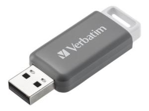 Verbatim DataBar - Clé USB - 128 Go - USB 2.0 - gris - 49456 - Lecteurs flash