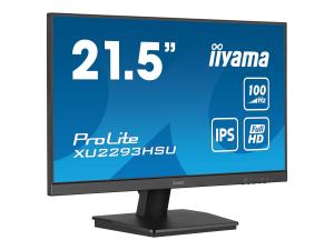 iiyama ProLite XU2293HSU-B7 - Écran LED - 22" (21.5" visualisable) - 1920 x 1080 Full HD (1080p) @ 100 Hz - IPS - 300 cd/m² - 1000:1 - 1 ms - HDMI, DisplayPort - haut-parleurs - noir, mat - XU2293HSU-B7 - Écrans d'ordinateur