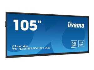 iiyama ProLite TE10518UWI-B1AG - Classe de diagonale 105" (104.6" visualisable) écran LCD rétro-éclairé par LED - signalétique numérique interactive - avec écran tactile - Android - 5K UHD (2160p) 5120 x 2160 - noir, mat - TE10518UWI-B1AG - Écrans de signalisation numérique