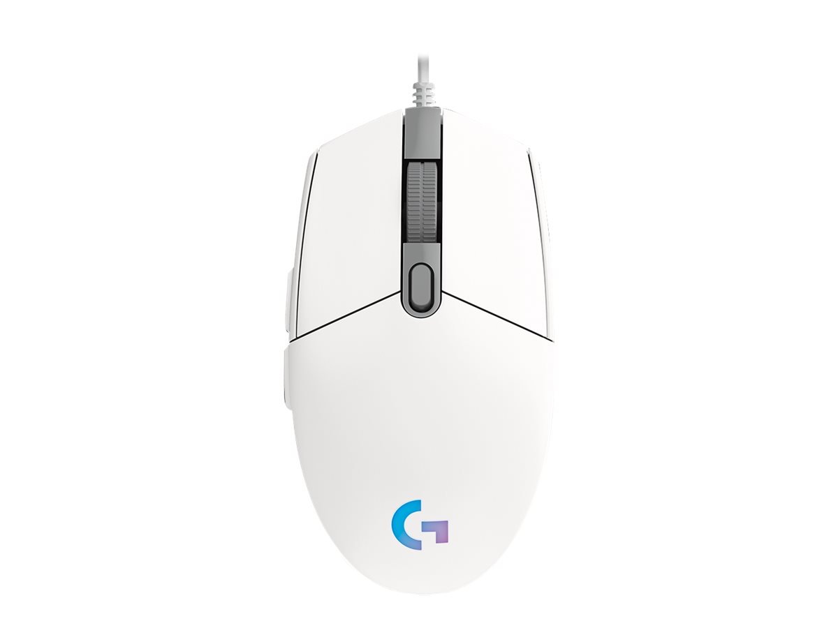 Souris de jeu Logitech G102 LIGHTSYNC - Souris - pour droitiers - optique - 6 boutons - filaire - USB - blanc - 910-005824 - Souris