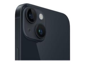 Apple iPhone 14 Plus - 5G smartphone - double SIM / Mémoire interne 256 Go - écran OEL - 6.7" - 2778 x 1284 pixels - 2x caméras arrière 12 MP, 12 MP - front camera 12 MP - noir minuit - MQ533ZD/A - iPhone