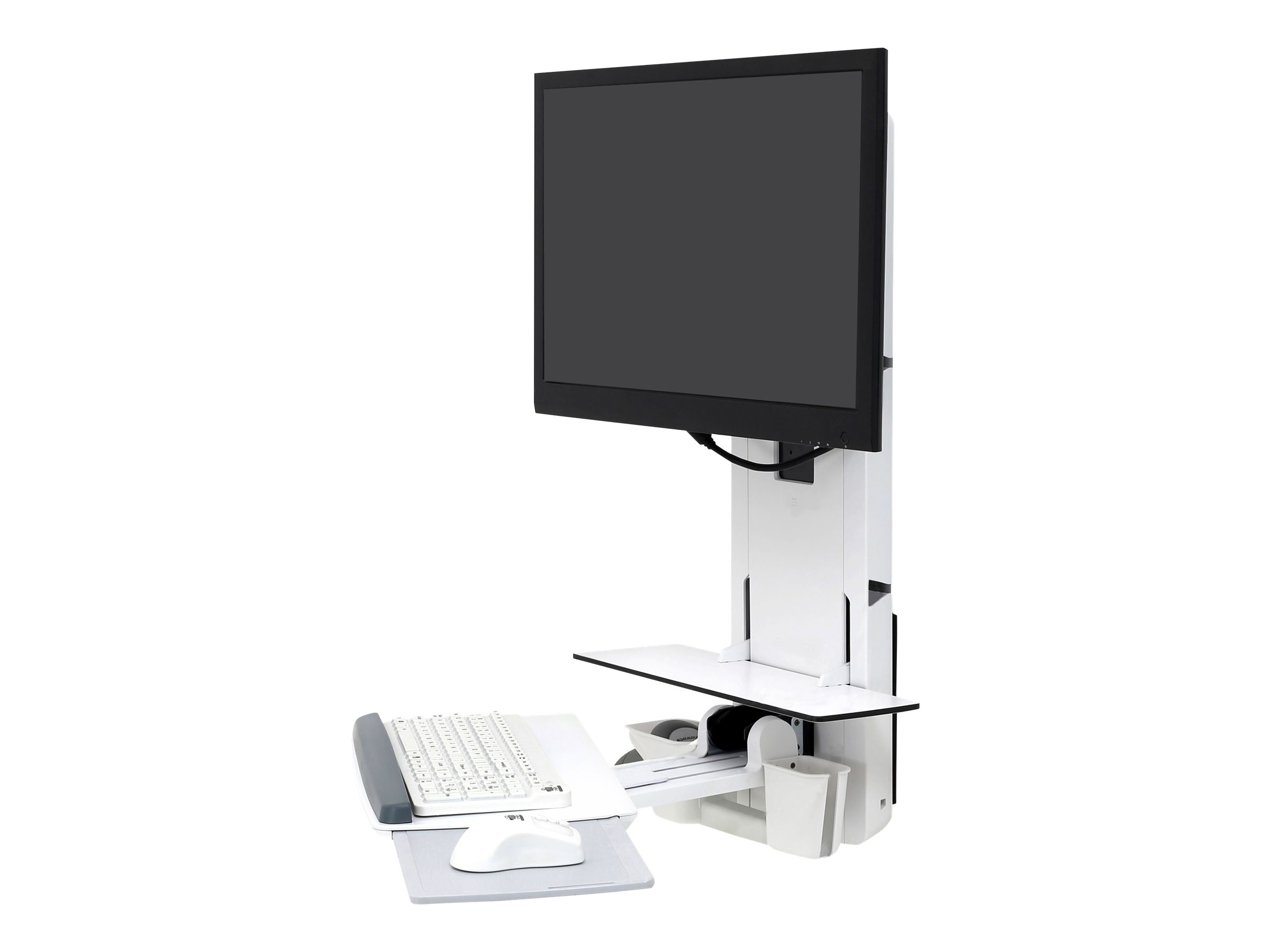 Ergotron StyleView Vertical Lift, Patient Room - Kit de montage moniteur/clavier (vertical) - assis-debout - montable sur mur - jusqu'à 24 pouces - blanc - 61-080-062 - Accessoires pour ordinateur de bureau