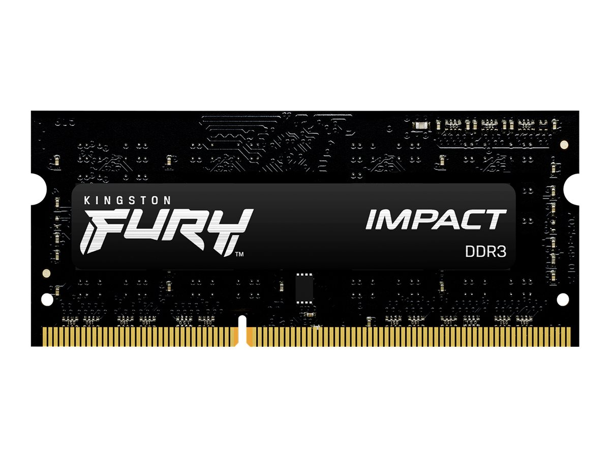 Kingston FURY Impact - DDR3L - module - 4 Go - SO DIMM 204 broches - 1866 MHz / PC3L-14900 - CL11 - 1.35 / 1.5 V - mémoire sans tampon - non ECC - noir - KF318LS11IB/4 - Mémoire pour ordinateur portable