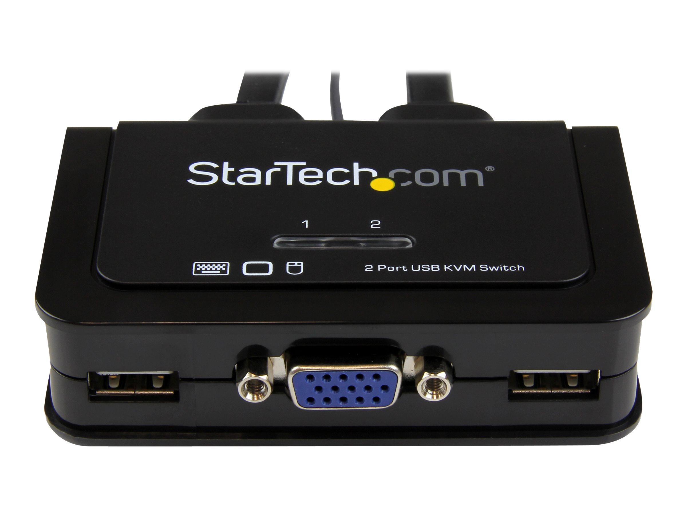 StarTech.com Switch KVM USB VGA à 2 ports - Commutateur écran clavier souris alimenté par USB avec câbles KVM et commutateur à distance - Commutateur KVM - 2 x KVM port(s) - 1 utilisateur local - de bureau - SV211USB - Commutateurs KVM