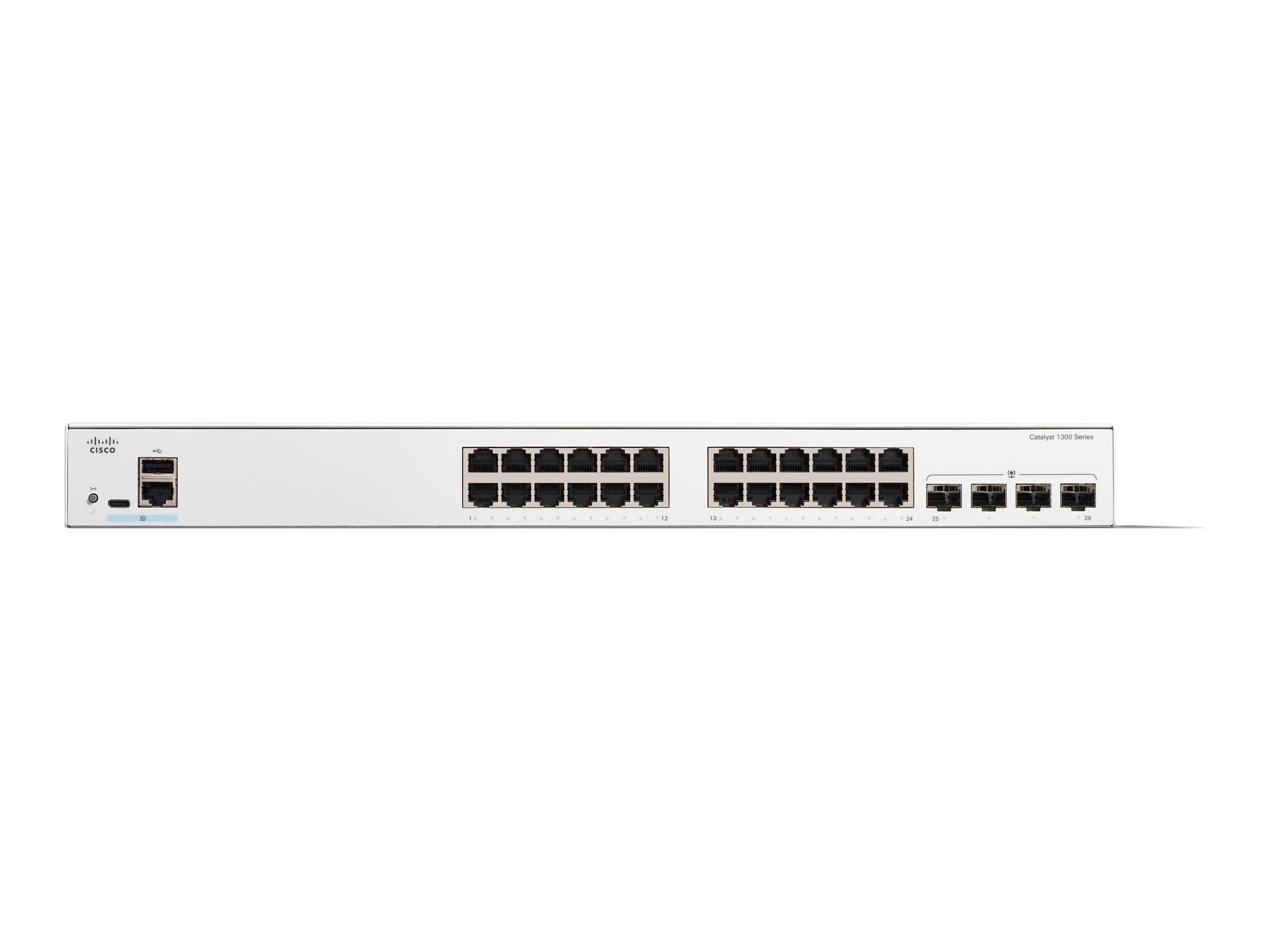 Cisco Catalyst 1300-24T-4G - Commutateur - C3 - Géré - 24 x 10/100/1000Base-T + 4 x Gigabit SFP - Montable sur rack - C1300-24T-4G - Concentrateurs et commutateurs gigabit
