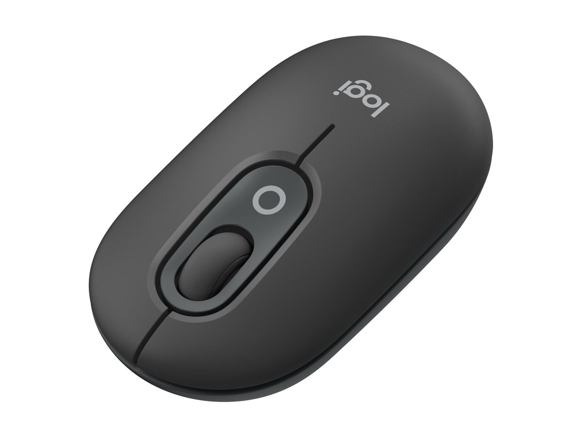 Logitech POP - Souris - emoji personnalisable - optique - 4 boutons - sans fil - Bluetooth 5.1 LE - graphite - 910-007412 - Souris