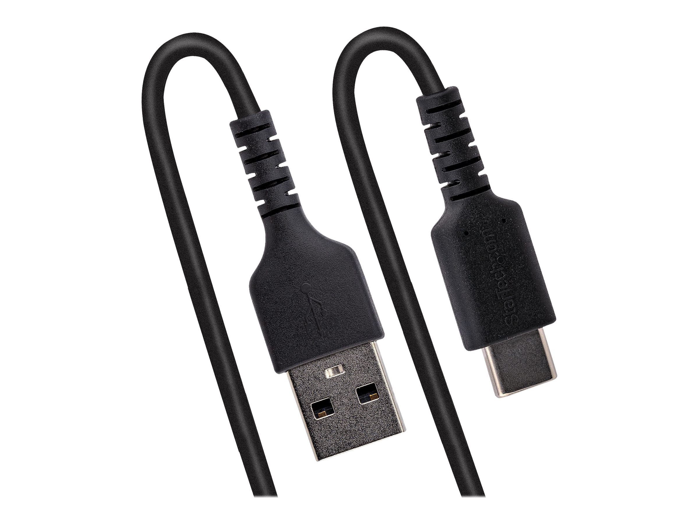 StarTech.com Câble USB vers USB-C de 1m - Cordon USB USB-C Enroulé à Usage Intensif - Câble USB-A vers USB-C en Fibre Aramide Robuste - Chargeur USB-C M/M - Adaptateur TB3 Noir (R2ACC-1M-USB-CABLE) - Câble USB - USB (M) pour 24 pin USB-C (M) - USB 2.0 - 3 A - 1 m - bobiné - noir - R2ACC-1M-USB-CABLE - Câbles USB