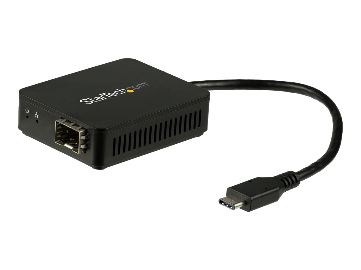 StarTech.com Adaptateur réseau USB-C vers fibre optique Gigabit Ethernet avec SFP ouvert - Convertisseur USB-C vers fibre 1000Base-SX/LX - Adaptateur réseau - USB-C - 1000Base-LX/1000Base-SX x 1 - noir - US1GC30SFP - Cartes réseau USB