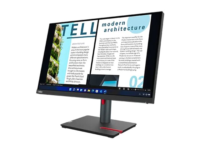 Lenovo ThinkVision P24h-30 - Écran LED - 23.8" - 2560 x 1440 QHD @ 60 Hz - IPS - 300 cd/m² - 1000:1 - 4 ms - HDMI, DisplayPort, USB-C - noir corbeau - pour ThinkPad P15 Gen 2 20YQ - 63B3GAT6EU - Écrans d'ordinateur