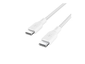 Belkin BOOST CHARGE - Câble USB - 24 pin USB-C (M) pour 24 pin USB-C (M) - 2 m - blanc - CAB014BT2MWH - Câbles USB