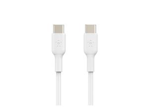 Belkin BOOST CHARGE - Câble USB - 24 pin USB-C (M) pour 24 pin USB-C (M) - USB 2.0 - 3 A - 1 m - blanc (pack de 2) - CAB003BT1MWH2PK - Câbles USB