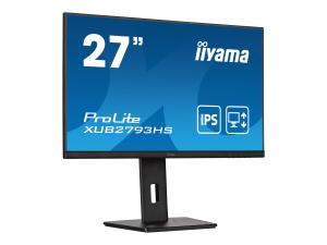 iiyama ProLite XUB2793HS-B7 - Écran LED - 27" - 1920 x 1080 Full HD (1080p) @ 100 Hz - IPS - 300 cd/m² - 1300:1 - 1 ms - HDMI, DisplayPort - haut-parleurs - noir mat - XUB2793HS-B7 - Écrans d'ordinateur