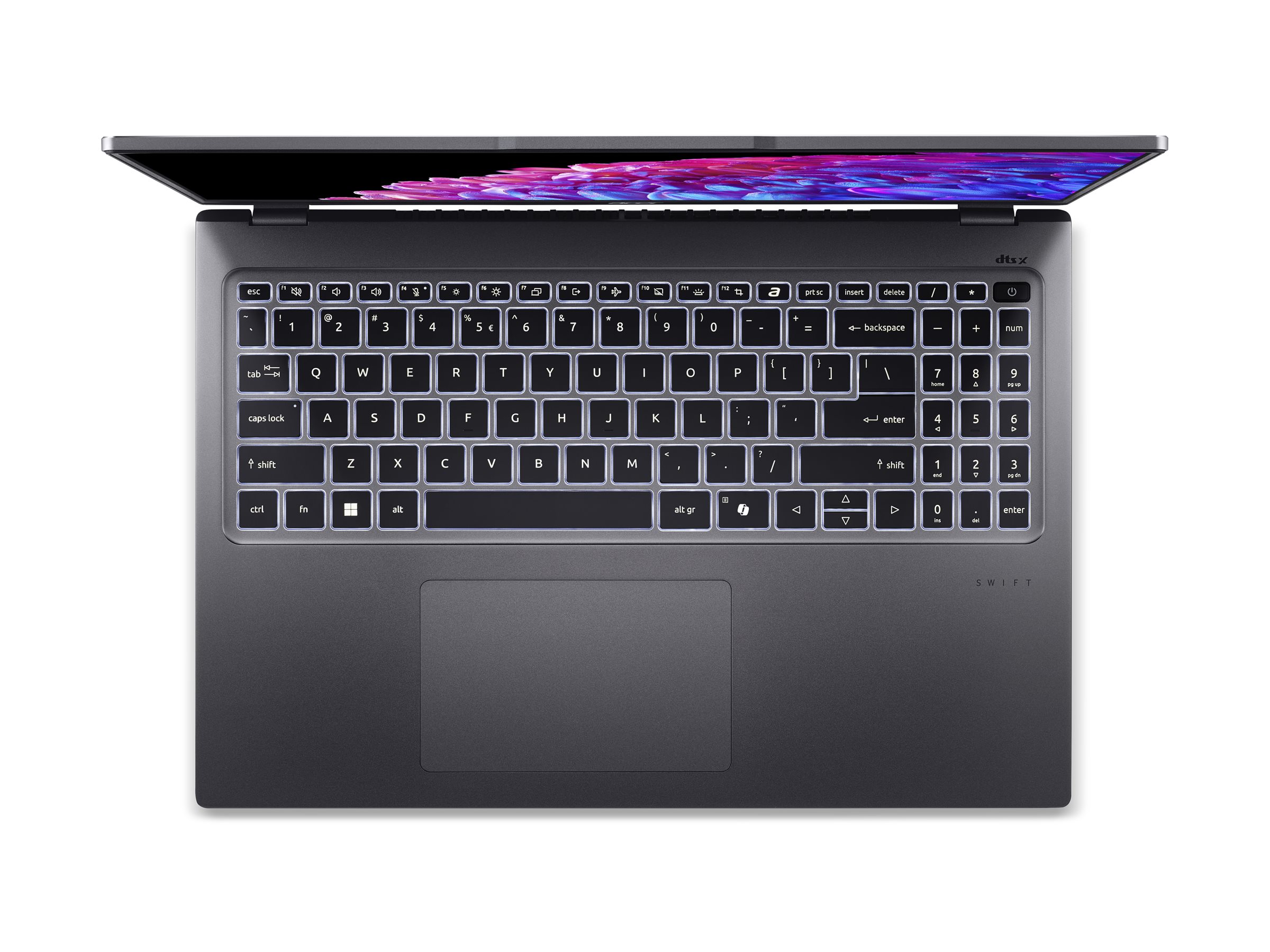 Acer Swift Go 16 SFG16-72 - Conception de charnière à 180 degrés - Intel Core Ultra 7 - 155H / jusqu'à 4.8 GHz - Win 11 Home - Intel Arc Graphics - 16 Go RAM - 1.024 To SSD NVMe - 16" OLED 3200 x 2000 (WQXGA+) @ 120 Hz - Wi-Fi 6E - gris acier - clavier : Français - NX.KX4EF.001 - Ordinateurs portables