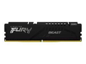 Kingston FURY Beast - DDR5 - module - 16 Go - DIMM 288 broches - 6000 MHz / PC5-48000 - CL40 - 1.35 V - mémoire sans tampon - on-die ECC - noir - KF560C40BB-16 - DDR5