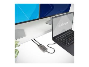 StarTech.com USB-C to Dual HDMI MST HUB, Dual HDMI 4K 60Hz, USB Type C Multi Monitor Adapter for Laptop w/ 1ft (30cm) cable, DP 1.4 Multi-Stream Transport Hub, USB Type C to 2x HDMI Ports - USB-C to HDMI Splitter (MST14CD122HD) - Adaptateur vidéo - 24 pin USB-C mâle pour HDMI femelle - gris - MST14CD122HD - Câbles HDMI