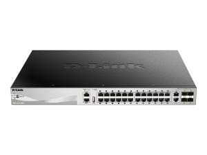 D-Link DGS 3130-30PS - Commutateur - L3 Lite - Géré - 24 x 10/100/1000 (PoE+) + 2 x 10 Gigabit Ethernet + 4 x 10 Gigabit SFP+ - de bureau, Montable sur rack - PoE+ (370 W) - DGS-3130-30PS/E - Concentrateurs et commutateurs gigabit