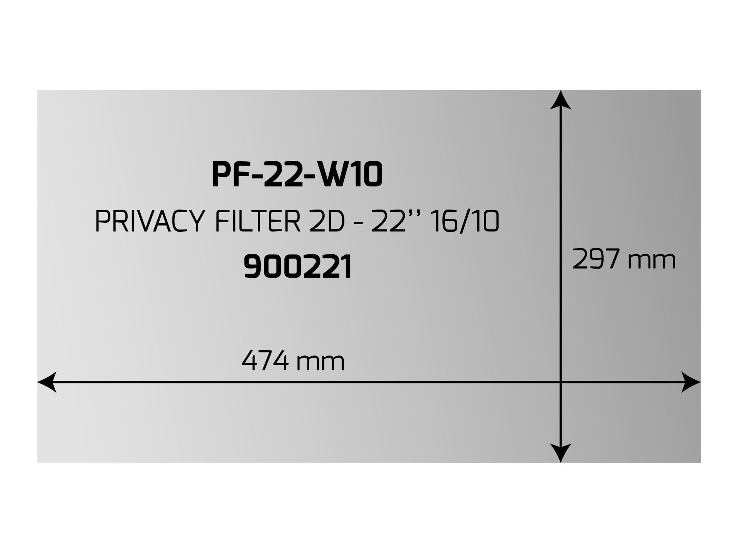 PORT Professional - Filtre anti-indiscrétion - Largeur 22,1" - noir opaque - 900221 - Accessoires pour écran